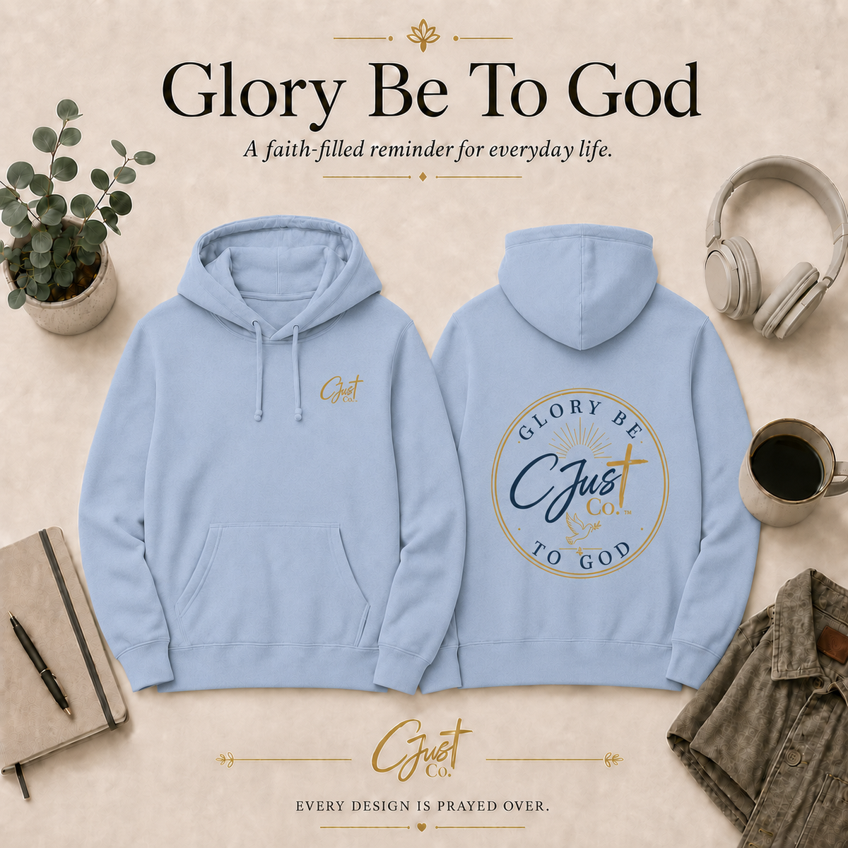 Glory Be to God — Adult District Hoodie (Light Colors)