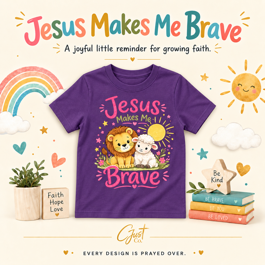 Jesus Makes Me Brave — Girls’ Port & Company Youth Fan Favorite Tee