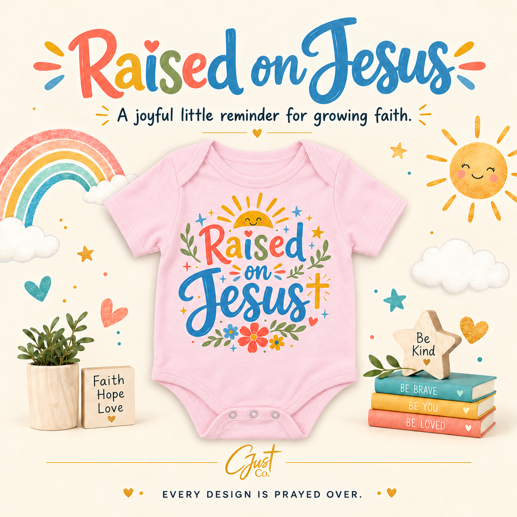 Raised on Jesus — Baby Girl Rabbit Skins Infant Onesie Bodysuit