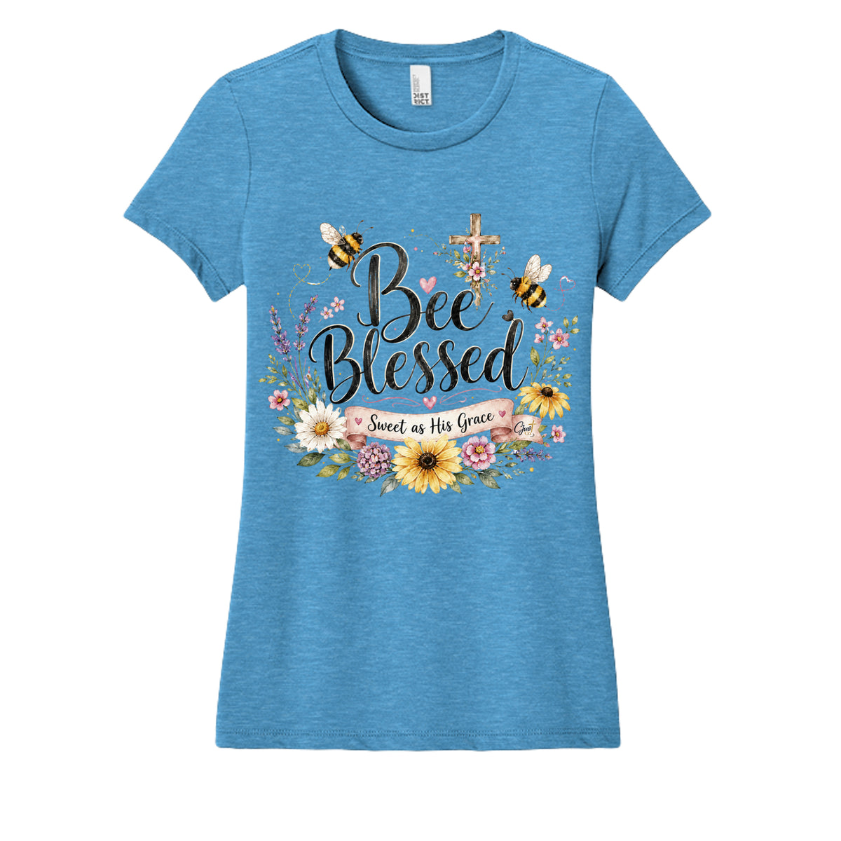 Heathered Bright Turquoise - DM108L - FRONT