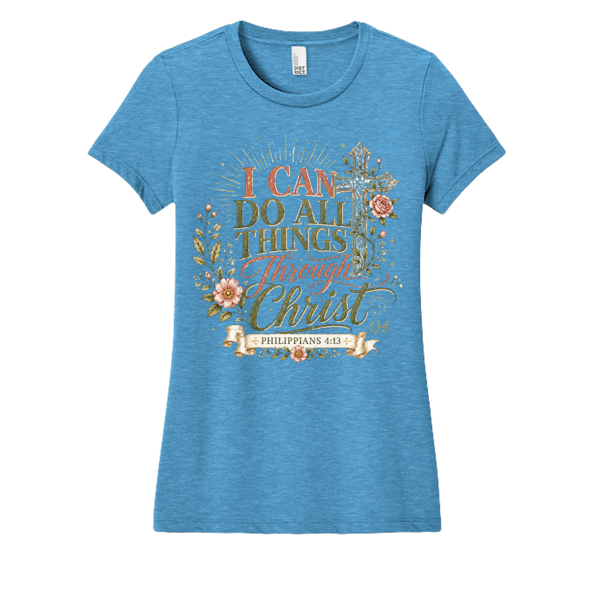 Heathered Bright Turquoise - DM108L - FRONT